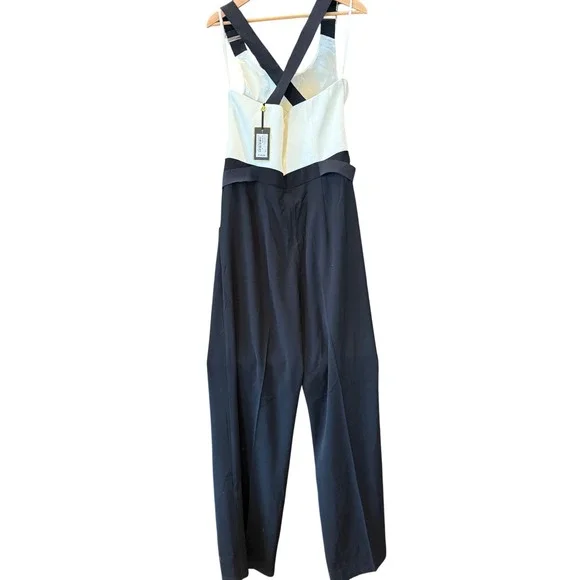 Ted Baker London Jumpsuit Wide Leg cross back lyda Ivory Black - Picture 5 of 9